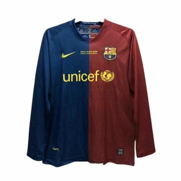 Camiseta FC Barcelona Primera Equipación Manga Larga 2008-09 Champions League