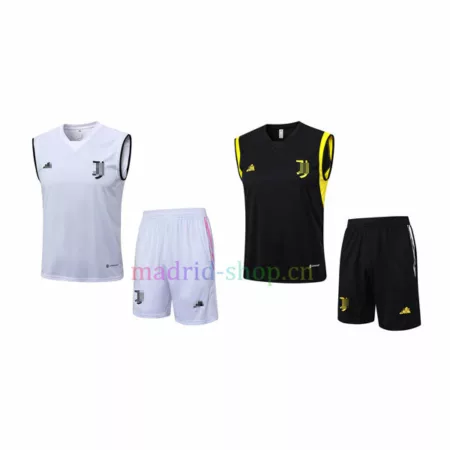 Camiseta de Entrenamiento Juventus 2023-24 Kit Sin Mangas Negro y Blanco