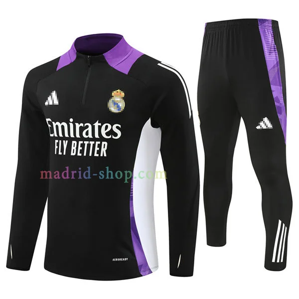 Sudadera de Entrenamiento Real Madrid 2024-25 Kit Negro Sudadera de Entrenamiento Real Madrid 2024-25 Kit Negro